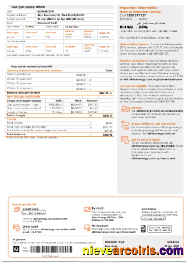 Alinta energy gas utility business bill, page 2